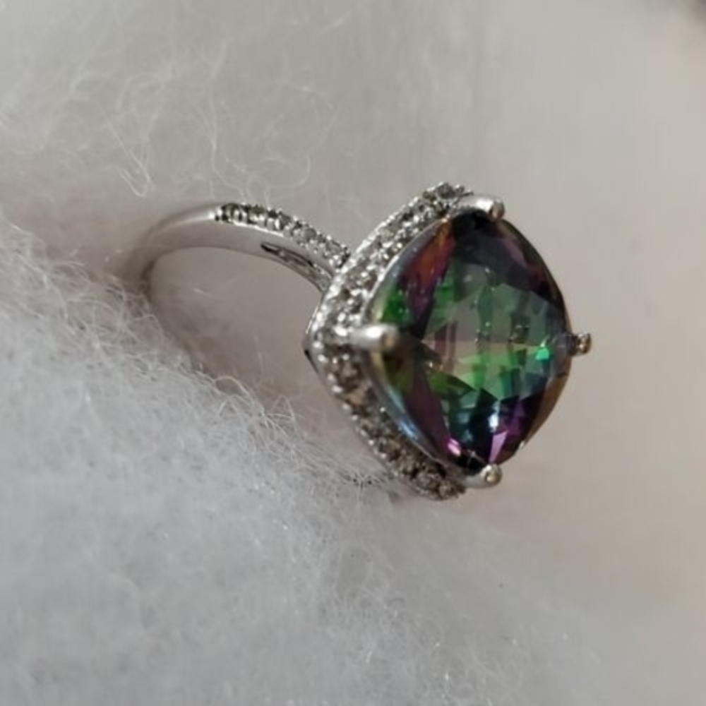 Elegant Silver and Multicolor Gemstone Ring